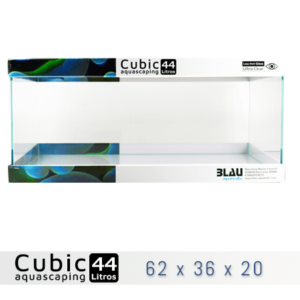 BLAU CUBIC AQUASCAPING 44 de 62x36x20 con cristal óptico, al mejor precio en nascapers, tu tienda de acuariofilia y aquascaping.