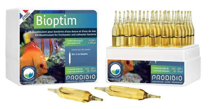 Prodibio BIOPTIM nutrientes para las bacterias del acuario 30 ampollas