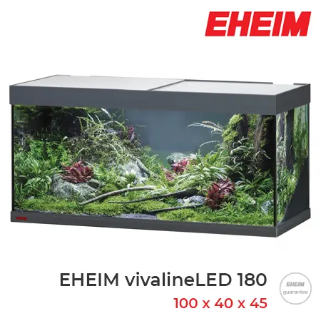 EHEIM Vivaline Led 180 litros con un tamaño de 100x40x45 cm y de color antracita.
