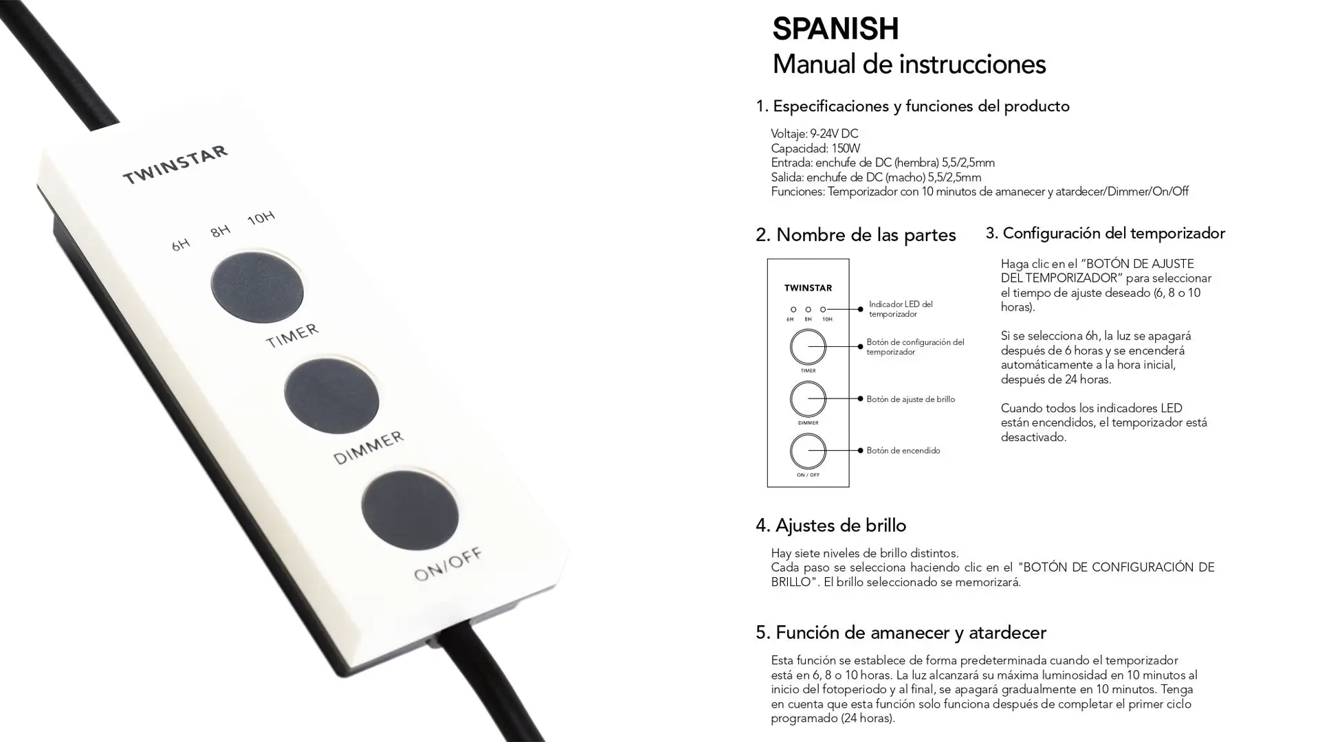 Manual de usuario de Dimmer Led Twinstar