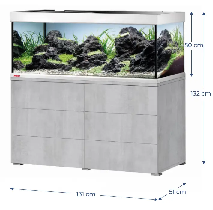 Medidas del acuario EHEIM Proxima Classic LED de 325 litros en color urban con mesa