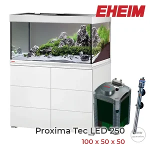 EHEIM Proxima Tec LED 250 litros con mesa en color blanco.
