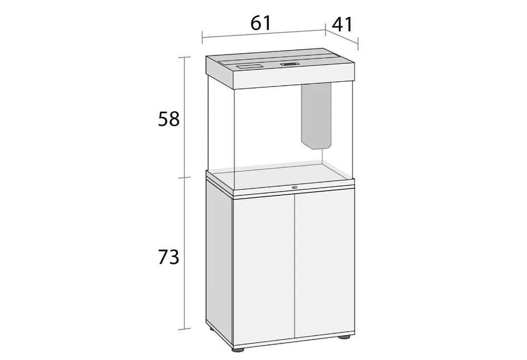Medidas acuario JUWEL LIDO de 120 litros con mesa