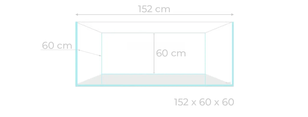 Medidas acuario Gran Cubic de BLAU 152 x 60 x 60 cm