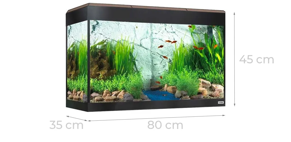 Fluval Roma 125 LED medidas 80 x 35 x 45 cm