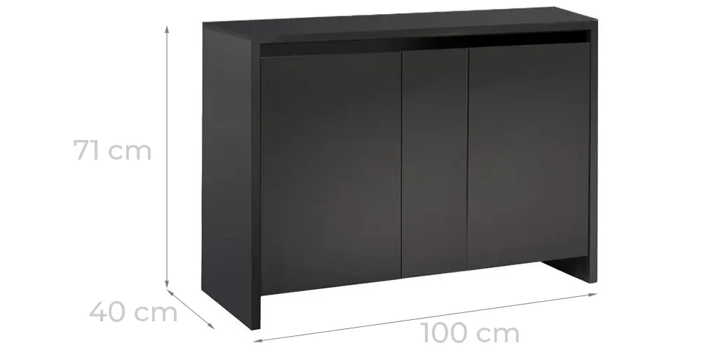 Mesa de color negro para el acuario Fluval Roma de 200 litros.