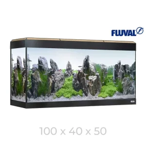 Fluval Roma 200 LED medidas 100 x 40 x 50 cm en color roble