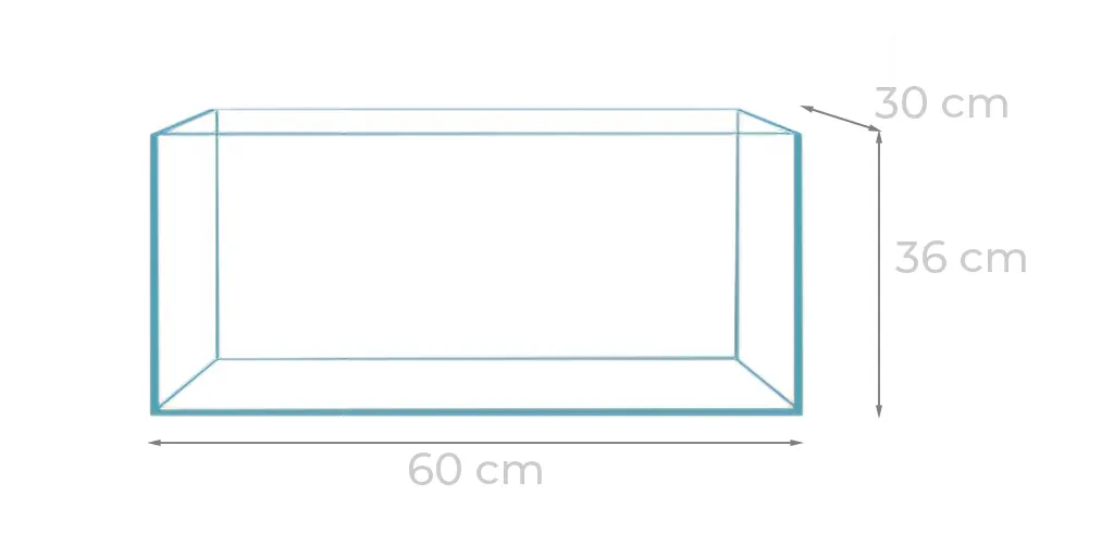 Kryoscape Acuario Óptico 60x30x36 con las medidas