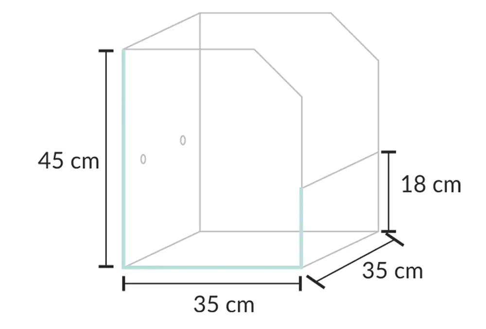 Blau cubic paludarium 35 medidas