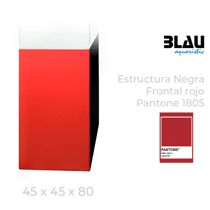 Mesa Acuario Blau 45 Negro con el frontal en Rojo