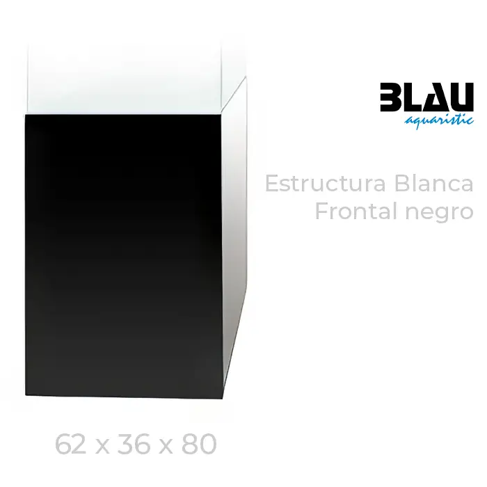Mesa Blau con estructura blanca y puerta frontal en Negro de 62x36x80.