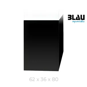Mesa Blau con estructura negra y puerta frontal en Negro de 62x36x80.