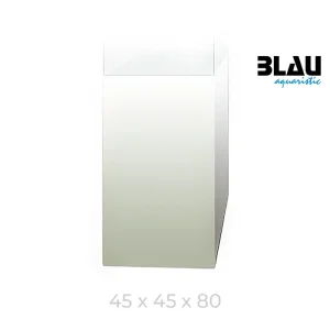 Mesa Blau con estructura blanca y puerta frontal en blanco de 45x45x80.