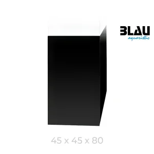 Mesa Blau con estructura negra y puerta frontal en negro de 45x45x80.