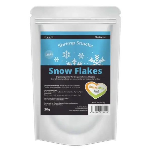 GlasGarten - Shrimp Snacks Snow Flakes, Sticks Mix 3in1 nascapers.es