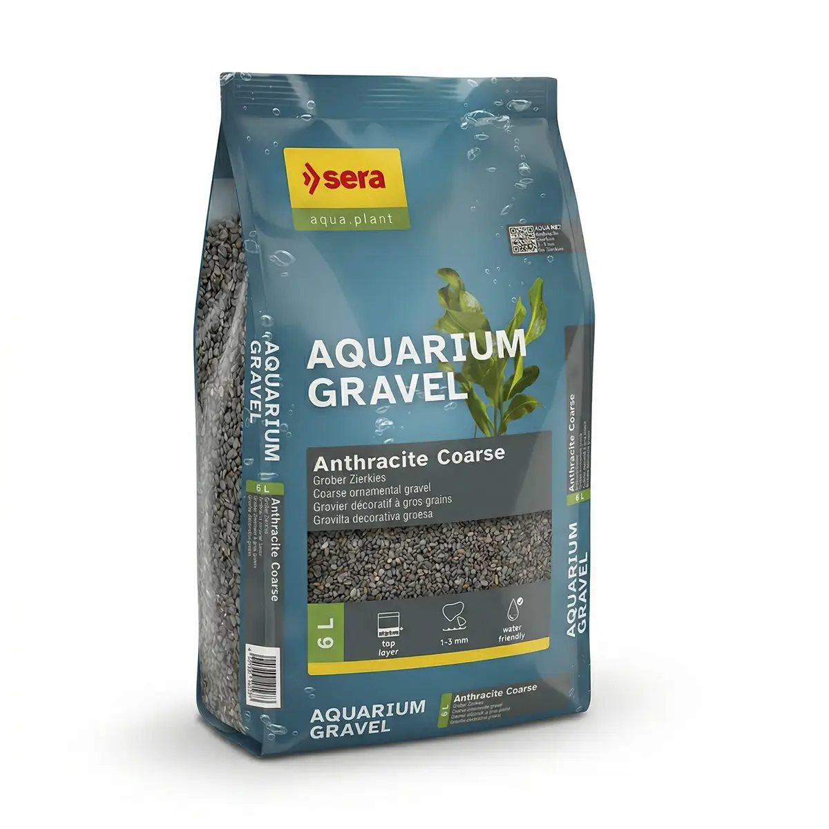 Sera Aquarium Gravel Anthracite Coarse 6 Litros nascapers.es
