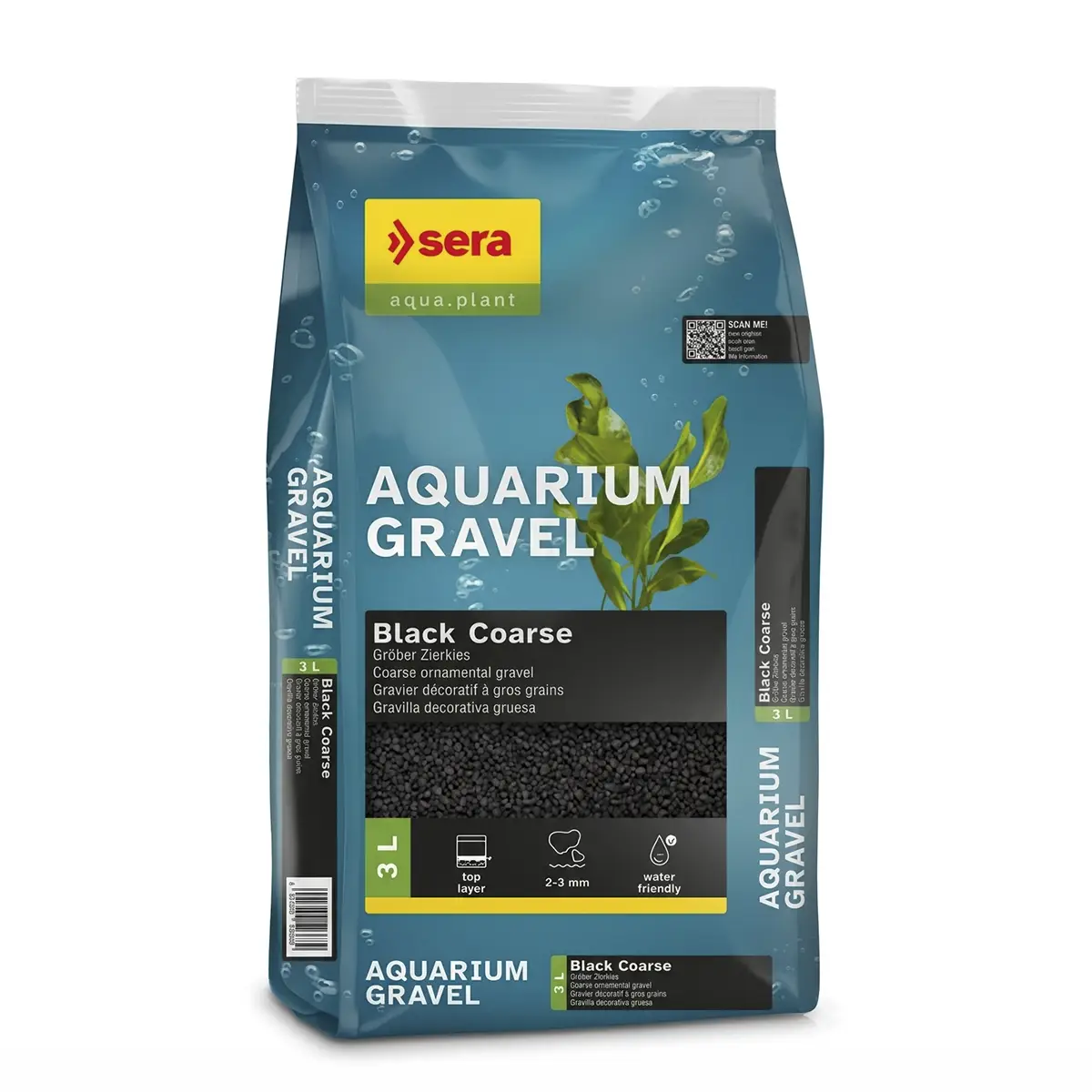 Sera Aquarium Gravel Black Coarse 3 Litros nascapers.es