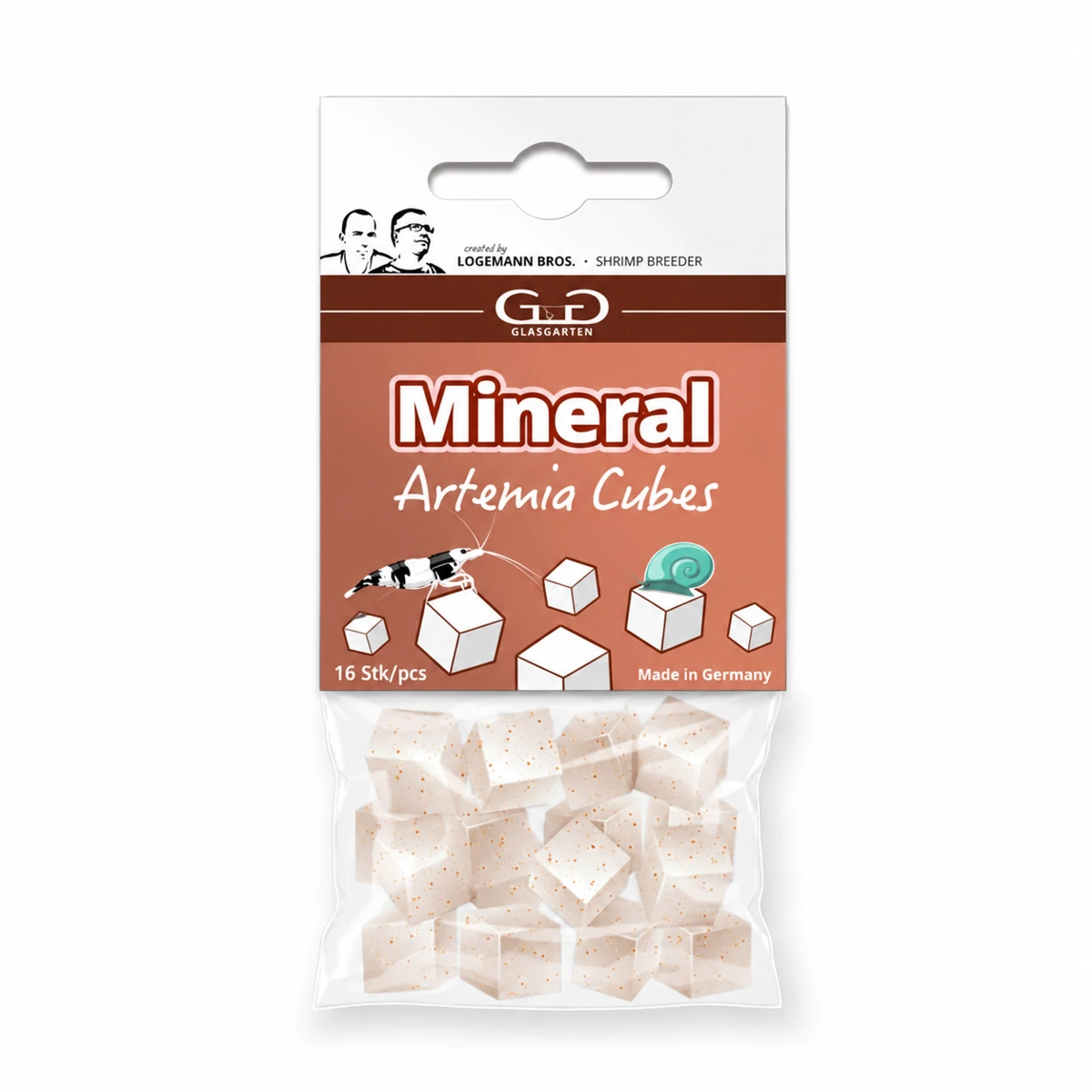 Envase de GlasGarten Mineral Artemia Cubes de 16 piezas